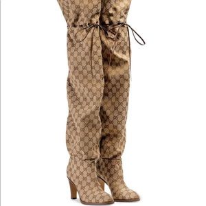 Gucci Tan Over the Knee Boots